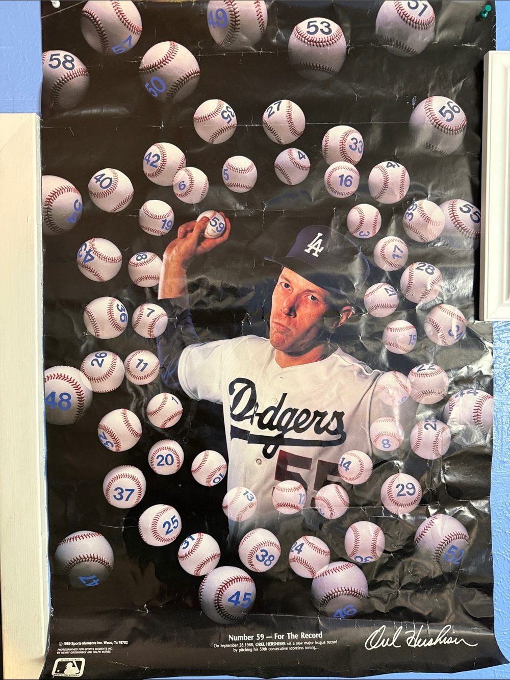 Dodgers Baseball Poster - White and Black Team Design Orel Hershiser